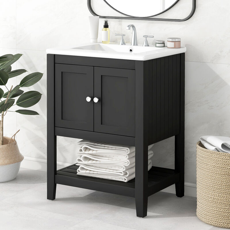 Merax Modern Sleek Bathroom Vanity with Sink