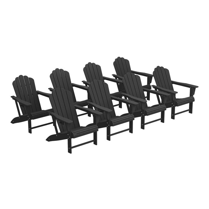 WestinTrends Outdoor Patio HDPE Adirondack Chairs With Cup Holders (Set of 8)