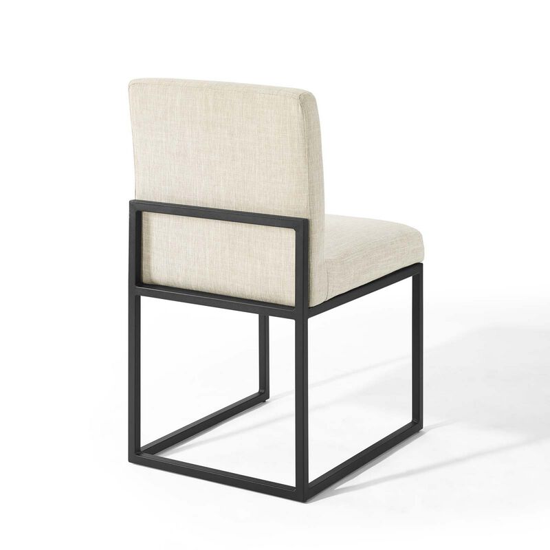 Carriage Channel Tufted Sled Base Upholstered Fabric Dining Chair-Benzara