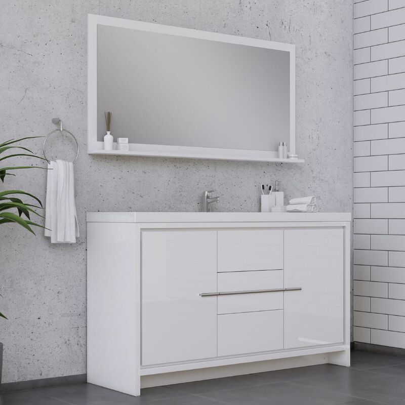 Alya Bath Sortino 60 Modern Single Bathroom Vanity in White