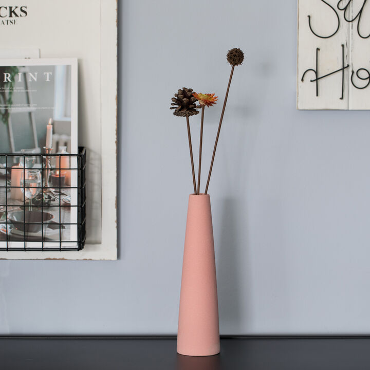 8-Inch Slim Cone Ceramic Vase – Modern Decorative Centerpiece, Minimalist Flower Holder - Elegant Accent for Living Room, Office, Bedroom, Entryway, or Bathroom Decor - Gold