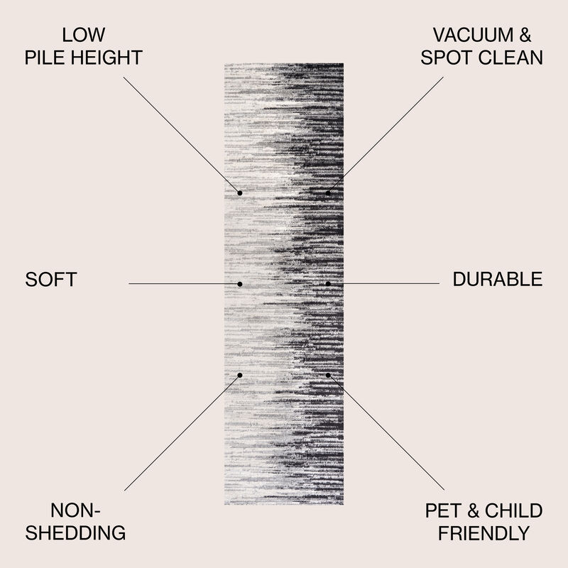 Linear Modern Half Stripe Area Rug