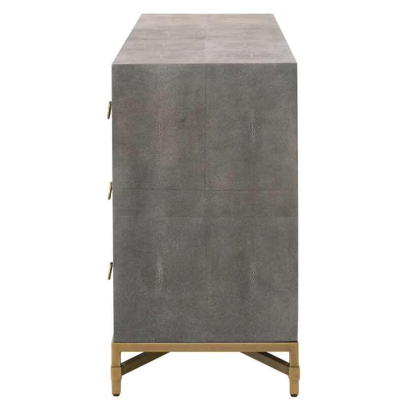 Gray Shagreen 6-Drawer Double Dresser