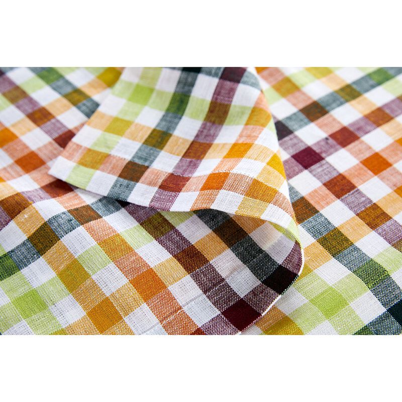 Solino Home 100% Pure Linen Table Runner | Gingham Check for Spring & Easter