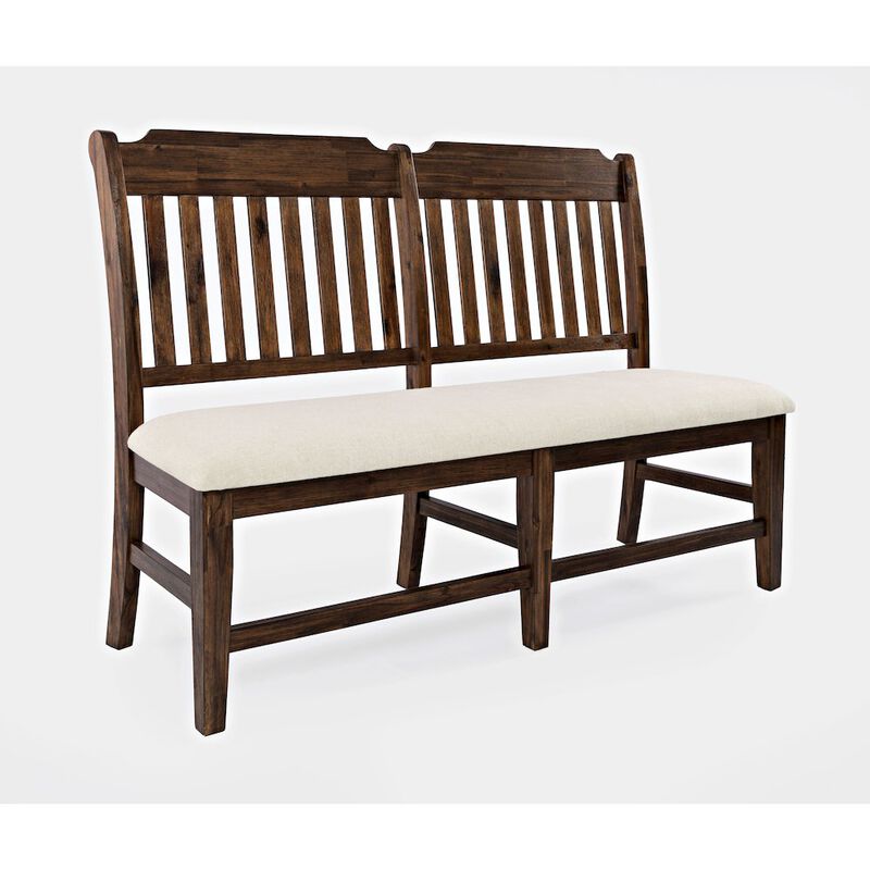 Jofran Bakersfield Mission Style  57'' Solid Acacia Upholstered Dining Bench