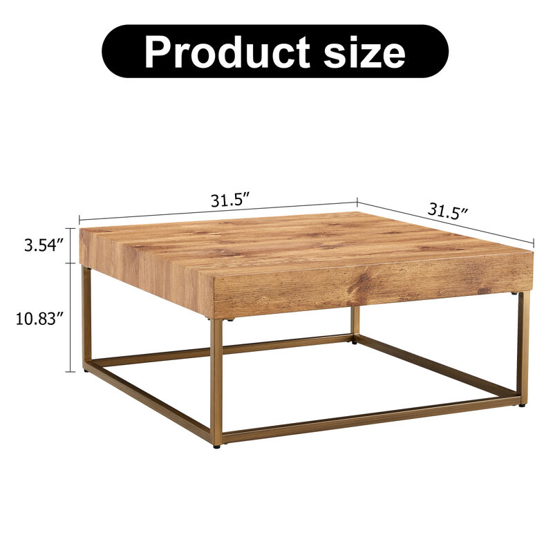 Rectangular coffee table and dining table for restaurants and living rooms, 31.5"x31.5"x14.37"