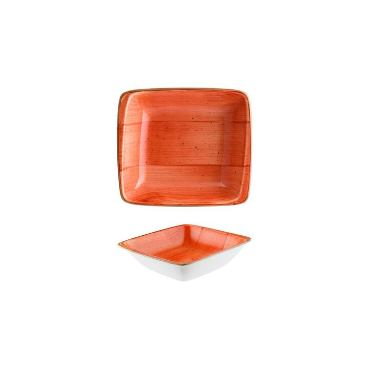 Terracota 7.5" x 6.5" x h:2" 20 oz. Square Terracotta Porcelain Bowl