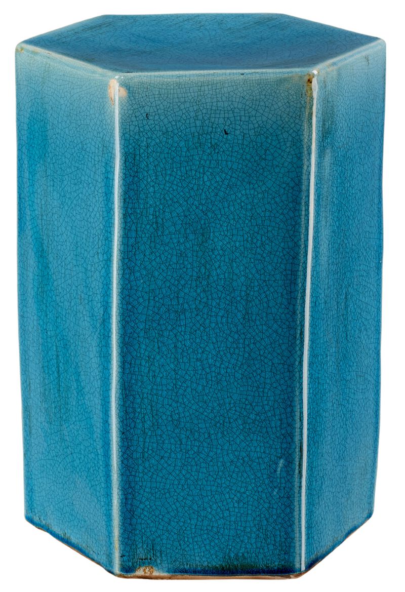Porto Ceramic Indoor/Outdoor Side Table-Small, Azure