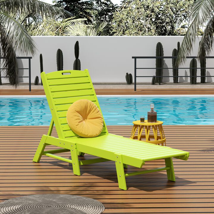 Reclining Outdoor Patio Adjustable Chaise Lounge Chair
