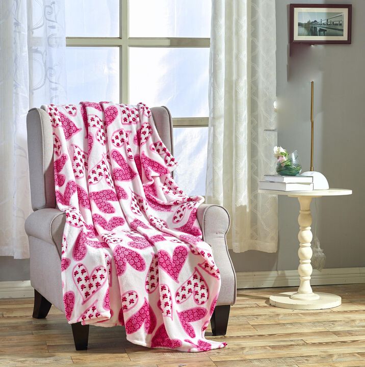 Plazatex Christmas Sloth Micro plush Decorative All Season Pink Color 50" X 60" Throw Blanket