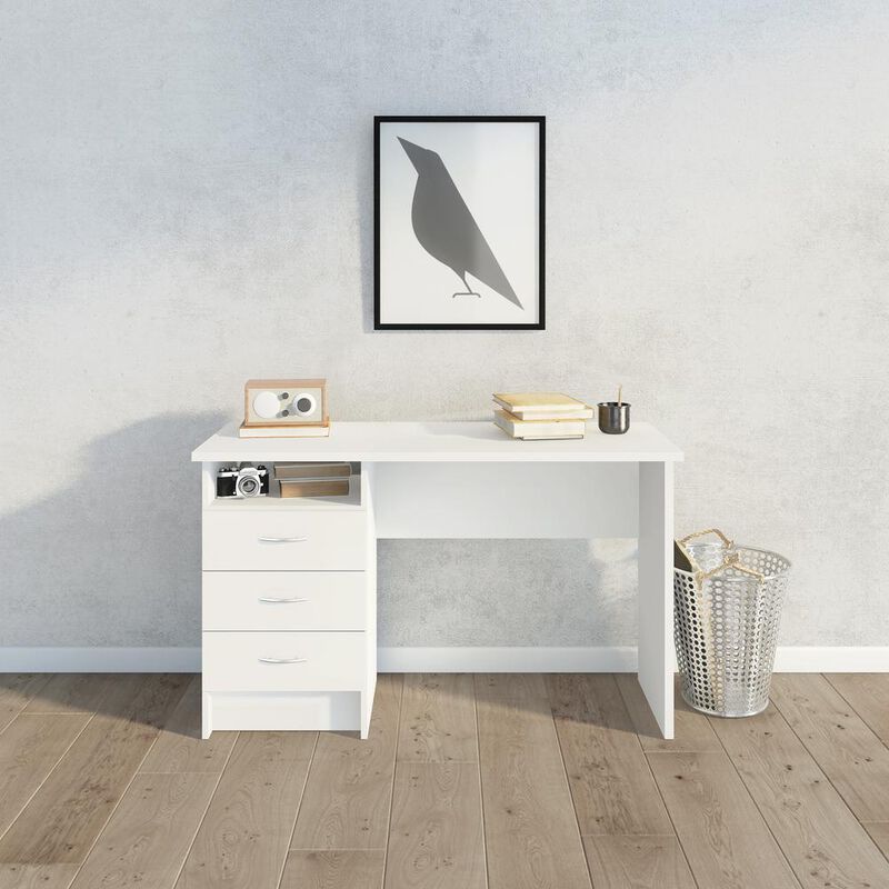 Tvilum Desk with 3 Drawers, White