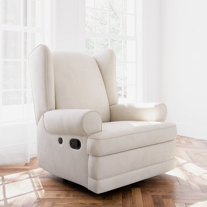 Storkcraft Serenity Wingback Upholstered Recliner Glider - Ivory