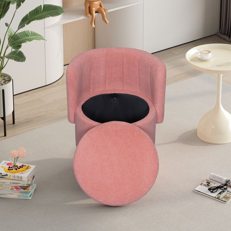 Merax Swivel Boucle Sofa Chair with Storage for Bedroom and Living Room