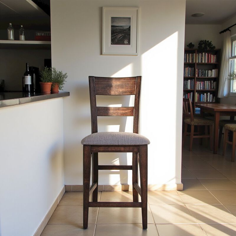 Starlight Canyon Home Brown Wooden Counter Height Chairs – Bar Stools with Back for Kitchens