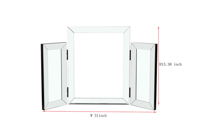 W 31 Inch X H 20 Inch Mountain Shaped Folding Vanity Mirror Widely Used In Homes And Offices