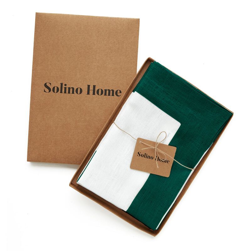 Solino Home 100% Pure Linen Dinner Napkins 20 x 20 Inch Set of 4 | Contempo for Thanksgiving, Christmas