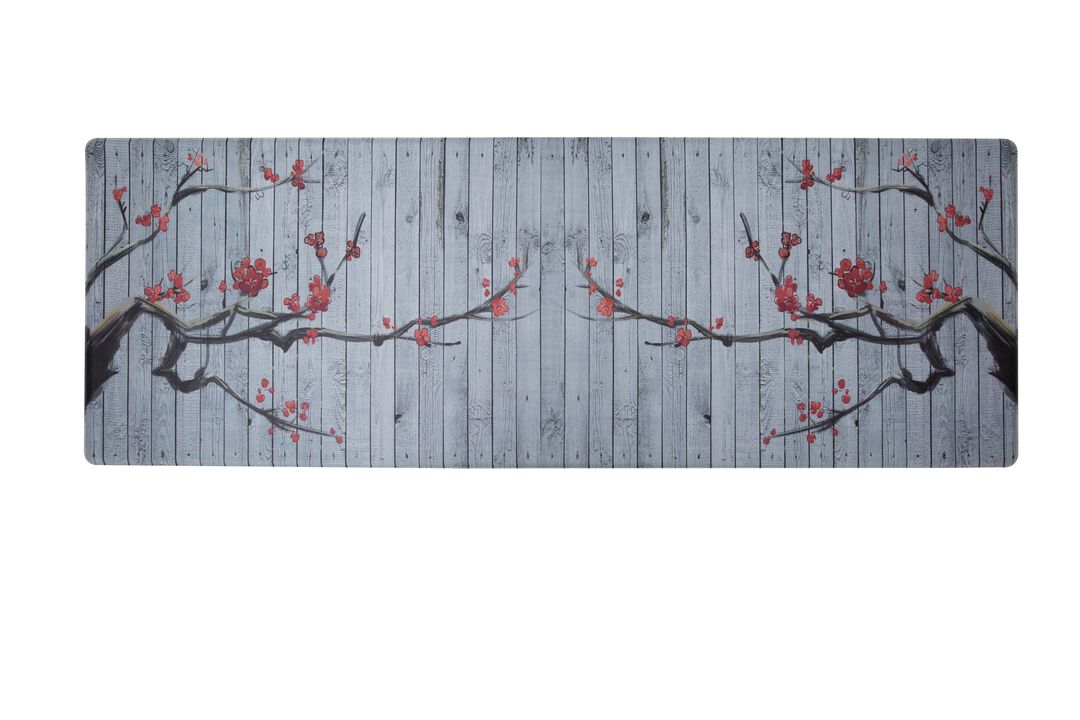20 in. x 55 in. Anti-Fatigue Kitchen Runner Mat - Cherry Blossom