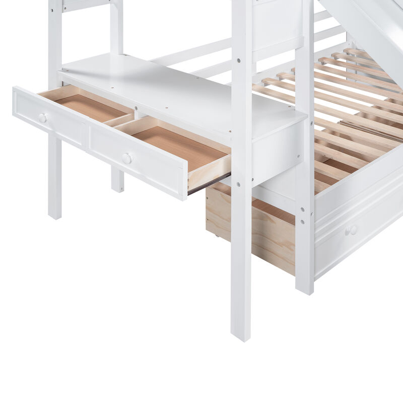 Merax Bunk Bed with Storage Staircase and Drawers