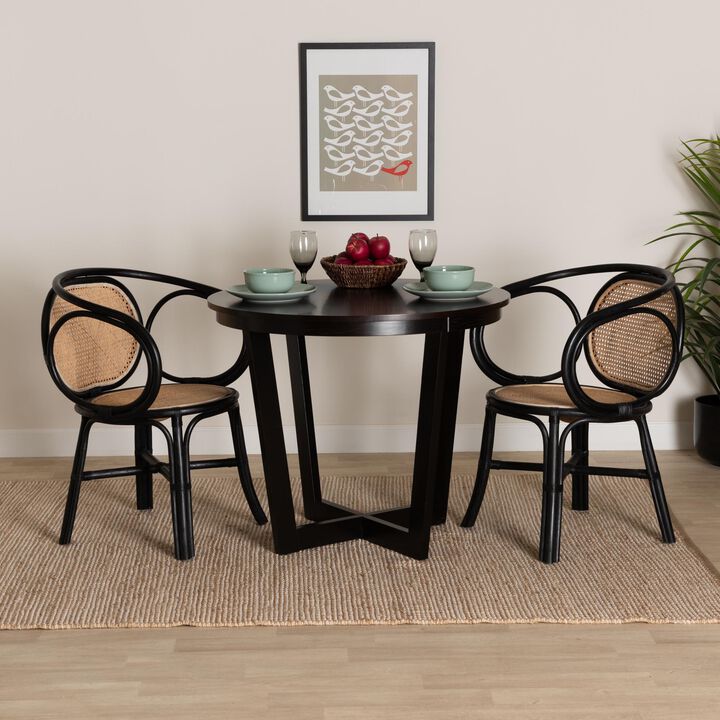 Bali & Pari Palesa Modern Bohemian Natural Brown Rattan Dining Chair