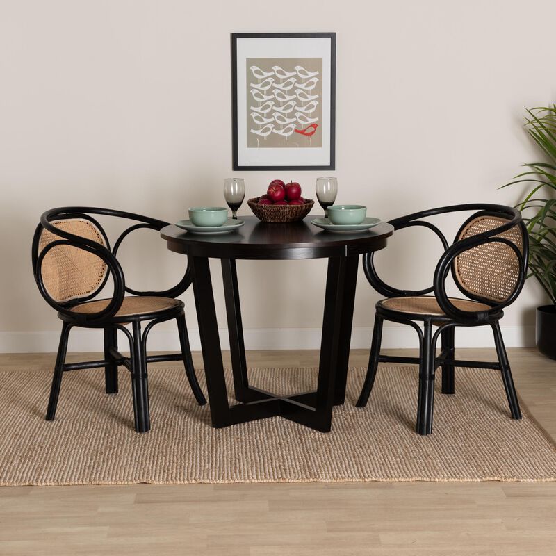 Bali & Pari Palesa Modern Bohemian Natural Brown Rattan Dining Chair