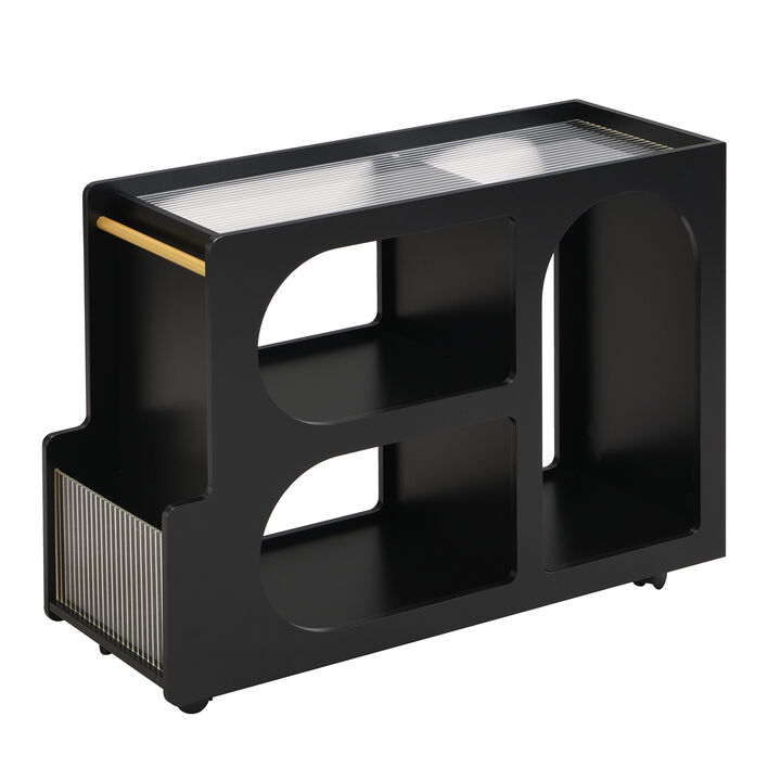 Merax Mobile End Table with Lockable Wheels