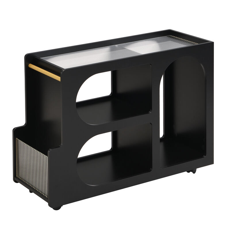 Merax Mobile End Table with Lockable Wheels