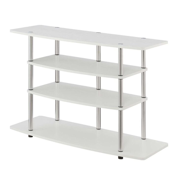 Convenience Concepts Designs2Go No Tools Wide Highboy 4 Tier TV Stand, White