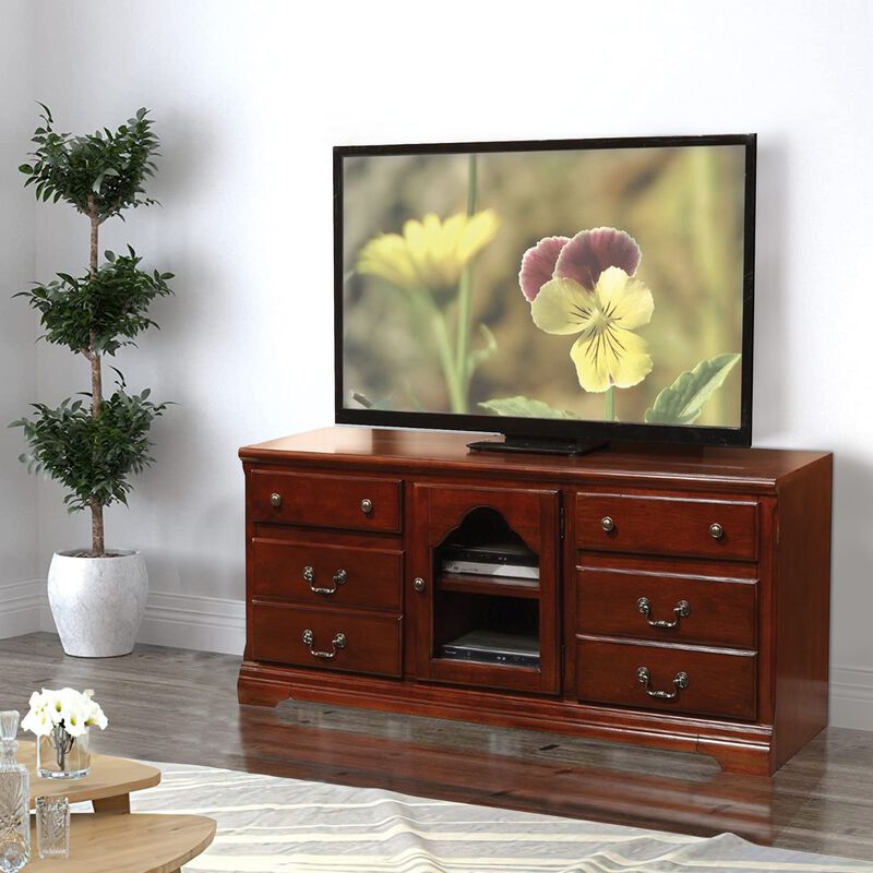 Trendy TV Stand, Cherry Brown-Benzara