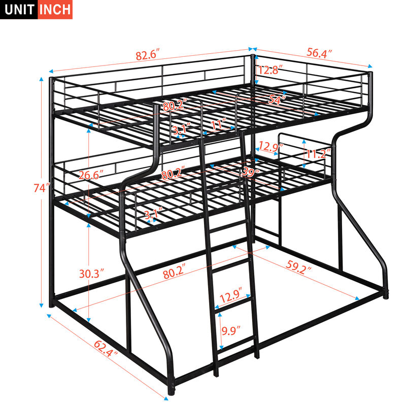 Merax Bedroom Triple Bunk Bed with Ladders