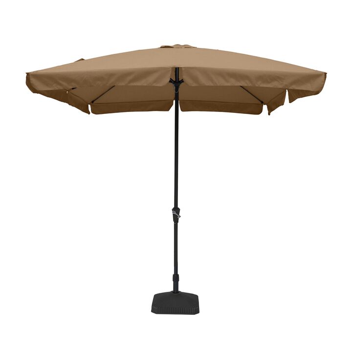 Mondawe 8 ft. x 10 ft. Skirted Canopy Outdoor Patio Square Market Umbrella With Base Stand