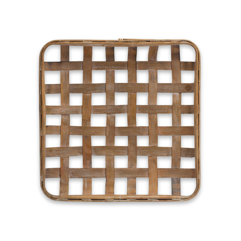 Wicker Tray Set of 2 for Rustic Home Accents and Storage