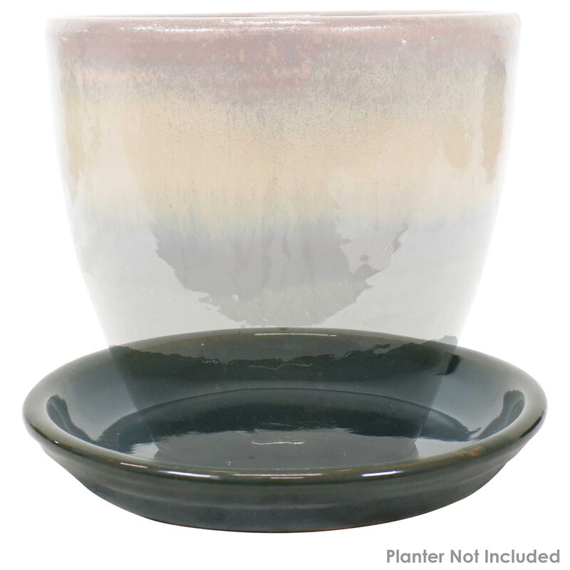 Sunnydaze Glazed Ceramic Flower Pot/Plant Saucer - Set of 4