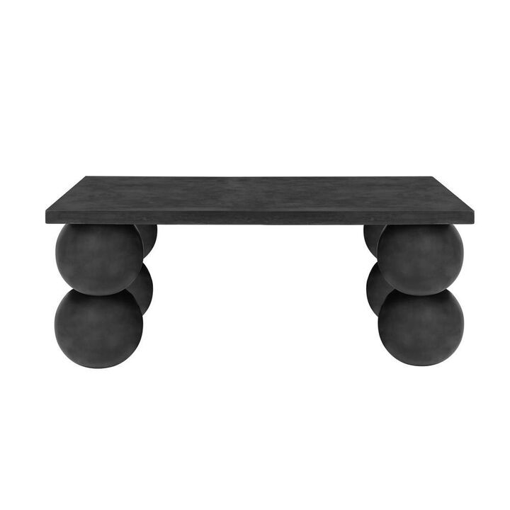 90210 Furniture Dani Rectangle Dining Table Large In Black Concrete
