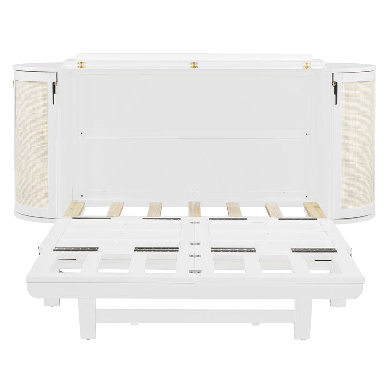 Merax Modern Woven Design Murphy Bed with Hidden Storage
