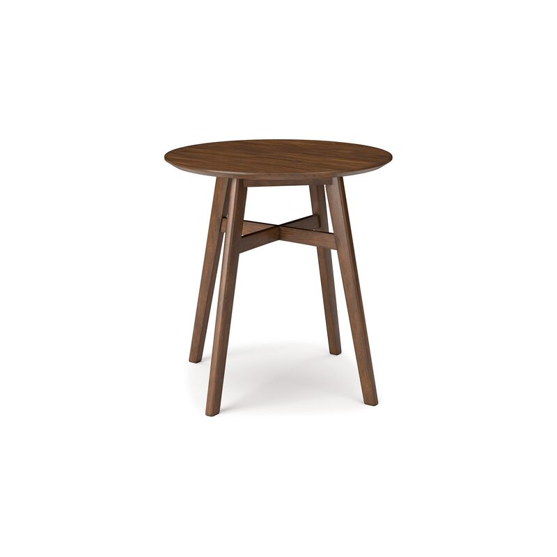 Jeyn Round Counter Table with Open Frame, 36 Inch Brown Mango Wood - Benzara