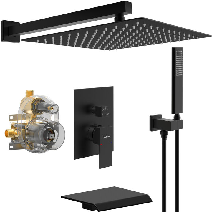 Rain Shower System, Waterfall Tub and Shower Faucet Set by Suntisbo