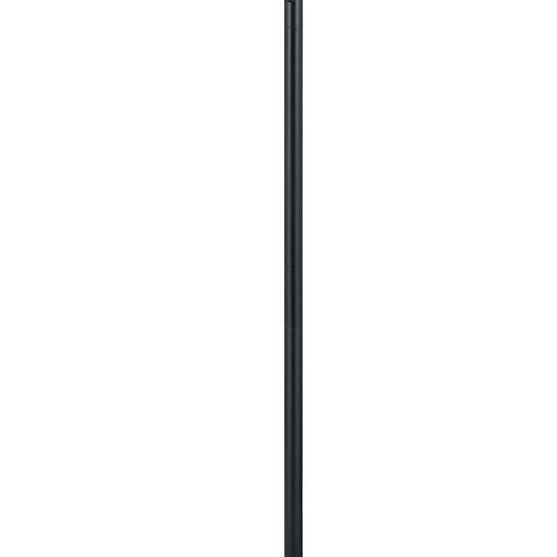 80 Watt Metal Floor Lamp with Dual Gooseneck and Uno Style Shades, Black-Benzara