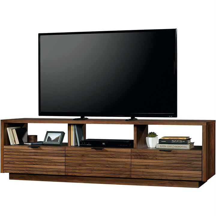 Hivvago Modern Walnut Finish TV Stand Entertainment Center   Fits up to 70 inch TV