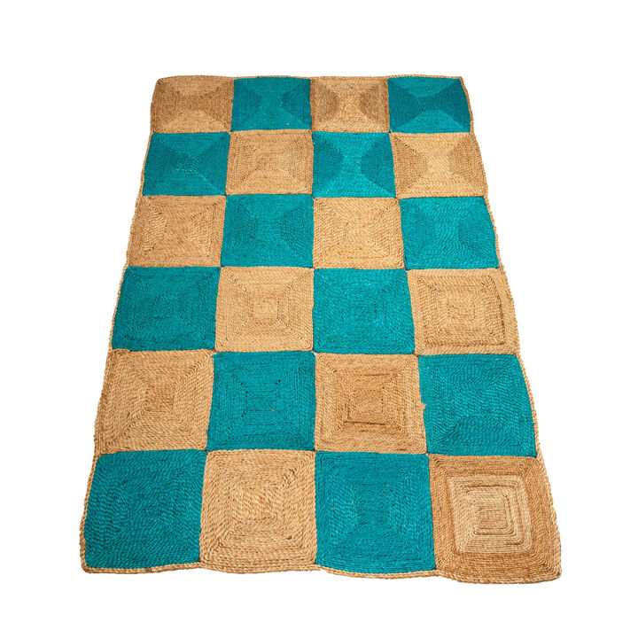 Hand Woven Jute Rectangular Geometric Carpet