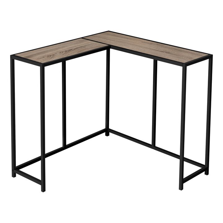 Monarch Specialties I 2155 Accent Table, Console, Entryway, Narrow, Corner, Living Room, Bedroom, Metal, Laminate, Brown, Black, Contemporary, Modern