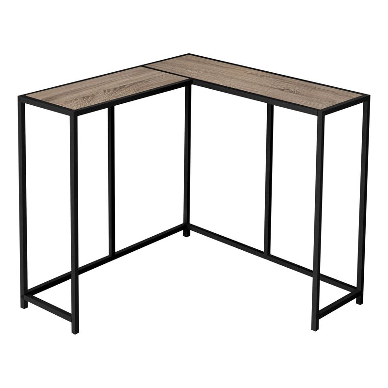 Monarch Specialties I 2155 Accent Table, Console, Entryway, Narrow, Corner, Living Room, Bedroom, Metal, Laminate, Brown, Black, Contemporary, Modern