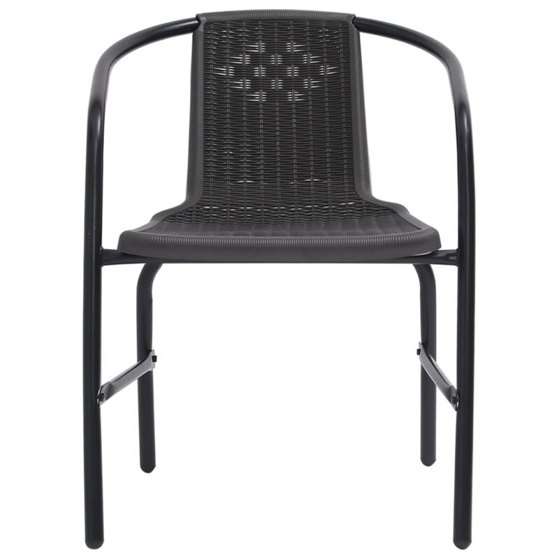 vidaXL Patio Chairs 4 pcs Plastic Rattan and Steel 242.5 lb
