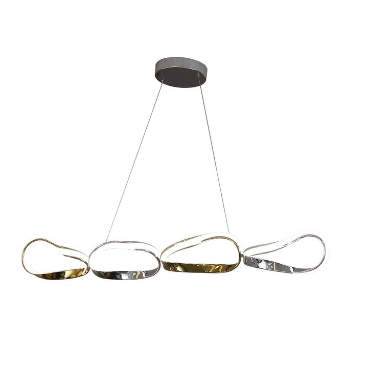 Prague Chandelier Gold and Chrome Metal Integrated LED Dimmable