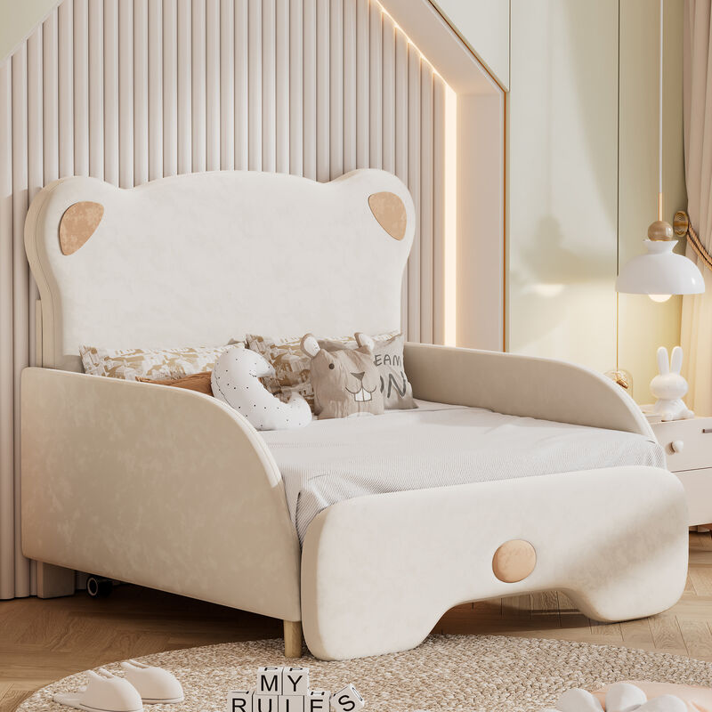 Merax Upholstered Stretchable Platform Bed Sofa Bed