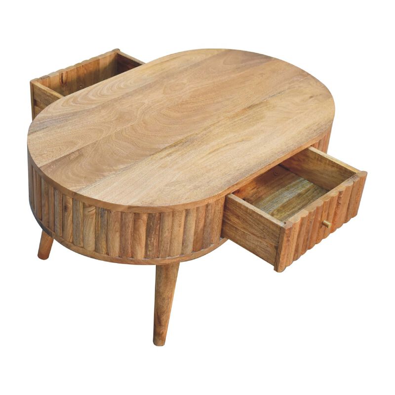 Stripe  Solid Wood 1 Drawer Coffee Table