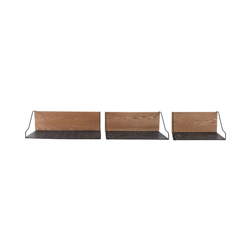 Metal/Wood Shelves (Set of 3)