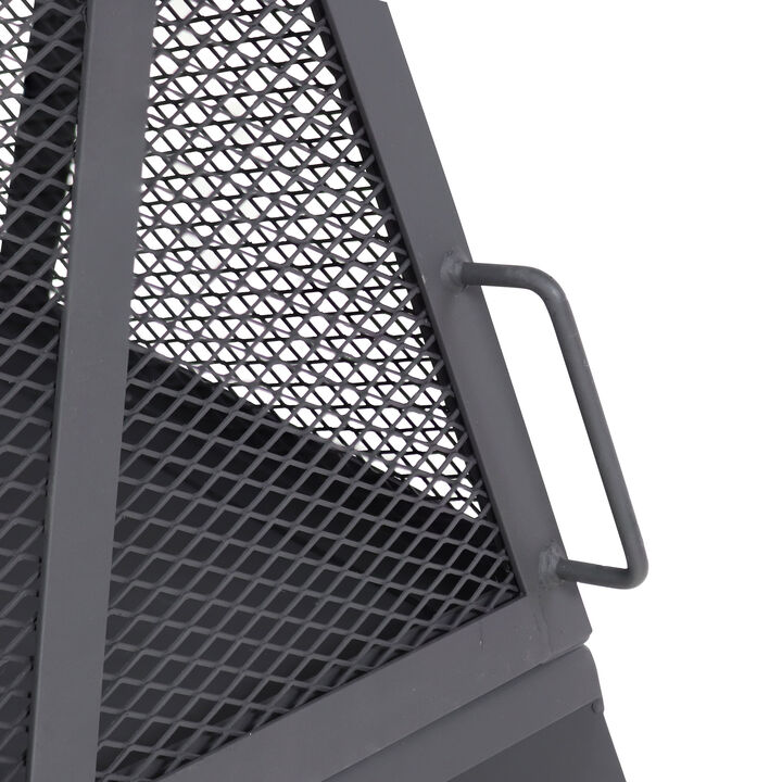 Sunnydaze Majestic Pyramid Heavy-Duty Steel Outdoor Fire Pit