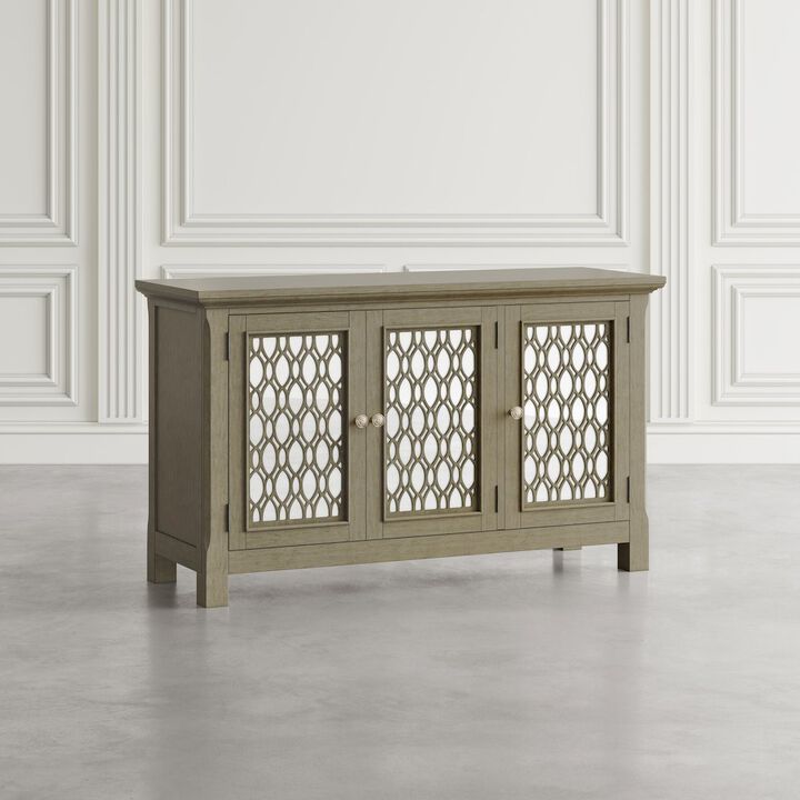 Jofran Isabella 54 Luxury Mirrored Accent Storage Cabinet