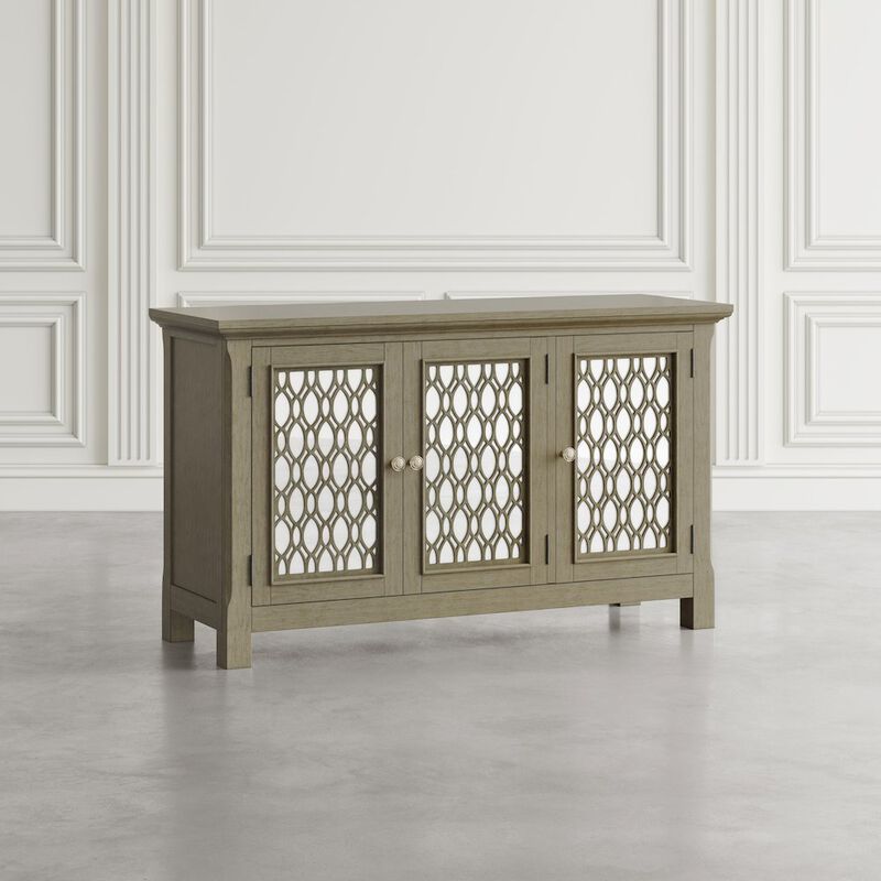 Jofran Isabella 54 Luxury Mirrored Accent Storage Cabinet