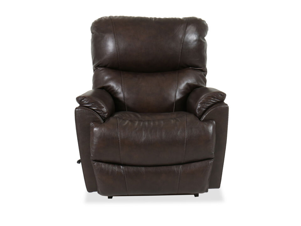 Trouper Walnut Leather Rocking Recliner